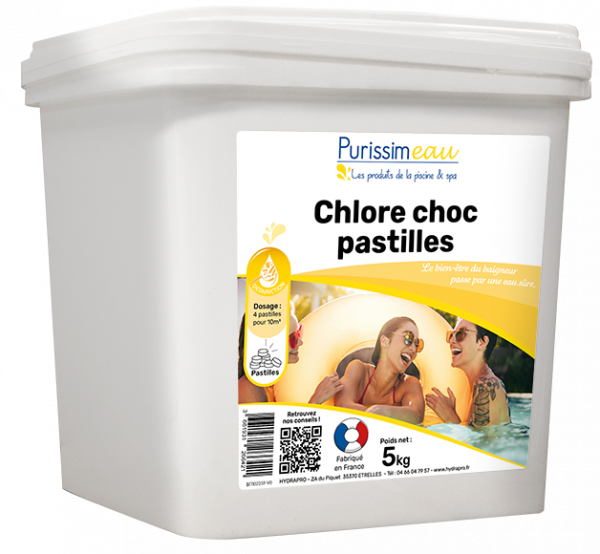Chlore Choc Pastilles 20g  Traitement d'Eau de Piscine