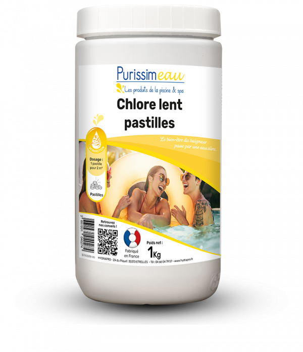 Chlore lent en pastille de 20gr spécial SPA - 1kg